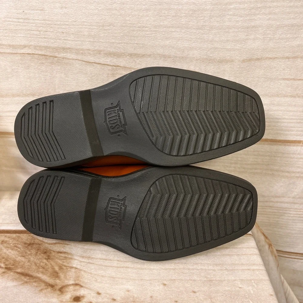 Florsheim Kids Reveal‎ Bikeslip Cognac Leather Dress Shoes Loafers 1 1M
